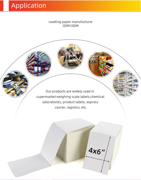 Oil Proof Sticky Label Roll A6 4x6 Shipping Label Paper
