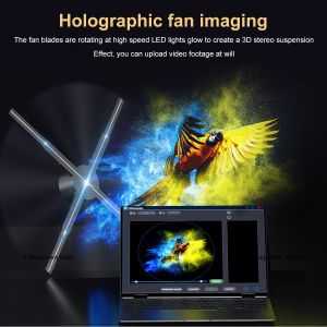 4D Hologram Projector Indoor Hologram Advertising Display with 3D Fan Stand and
