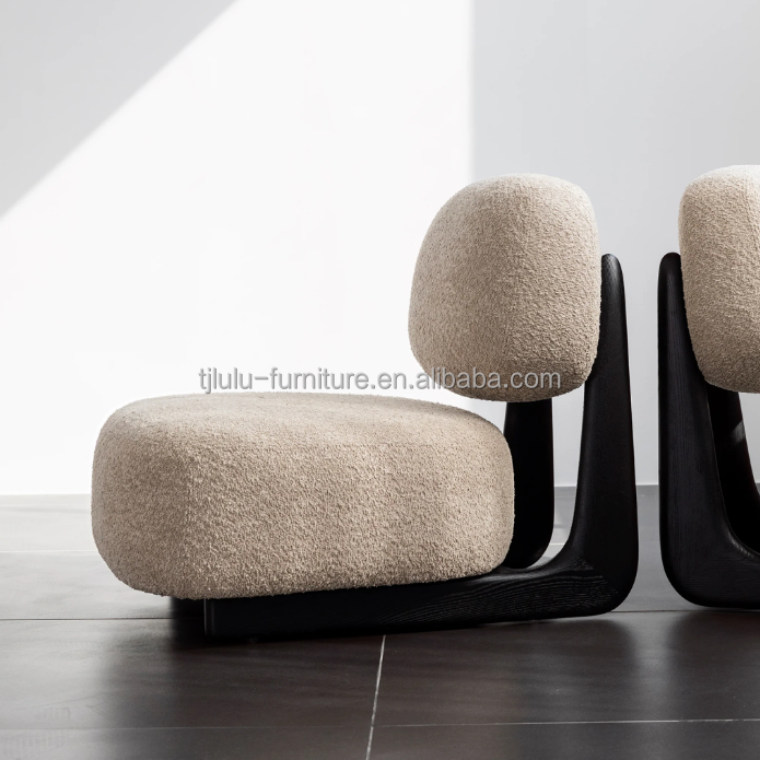 Solid Wood Leisure Lounge Fabric Living Room Furniture Sofa Nordic Chair 50pcs Modern Wooden Sofa Chair Upholstered Chair