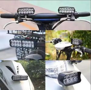 China White Flash 16 Beam 12V 24V Auxiliary Headlight Motorbike LED Light factory