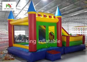 China OEM Backyard Inflatable Jumping Castle With Dry Slide Logo Printed factory