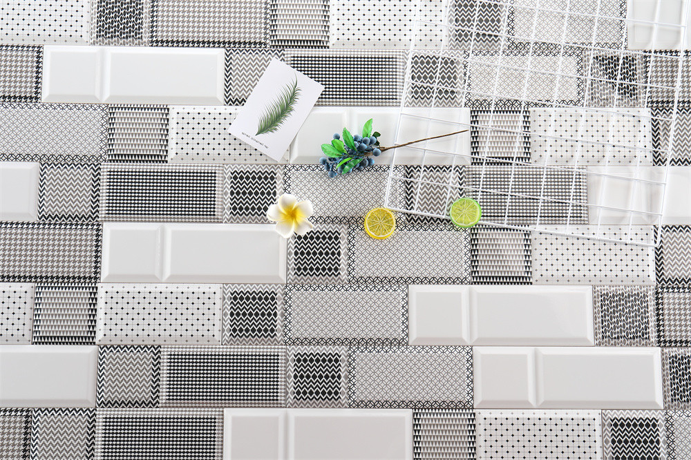 Enticing, Glossy Mixed Paking Indoor Decor Wall Tiles 10x30cm For Bathroom And Kitchen, ISO9001 Certified