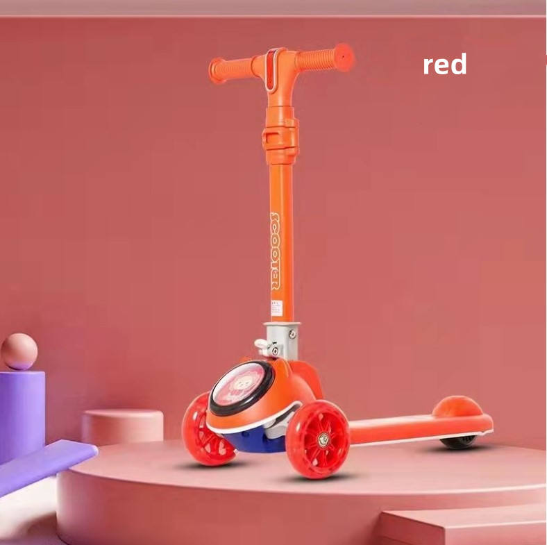 Kids 3 Wheel Ride On Scooter with Music Lighting and Folding Design G.W. N.W 22.8KG/20.8KG