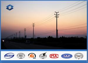 China Transmission Line Electrical Power Pole HDG Polygonal Shape 132 KV Steel Pole factory