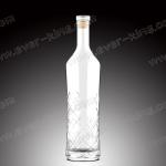 ISO9001 Wooden Cork 1000 ML Rum Glass Bottle