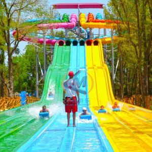 Public Use Water Rainbow Slide Commercail Multi Lines Anti Ultraviolet