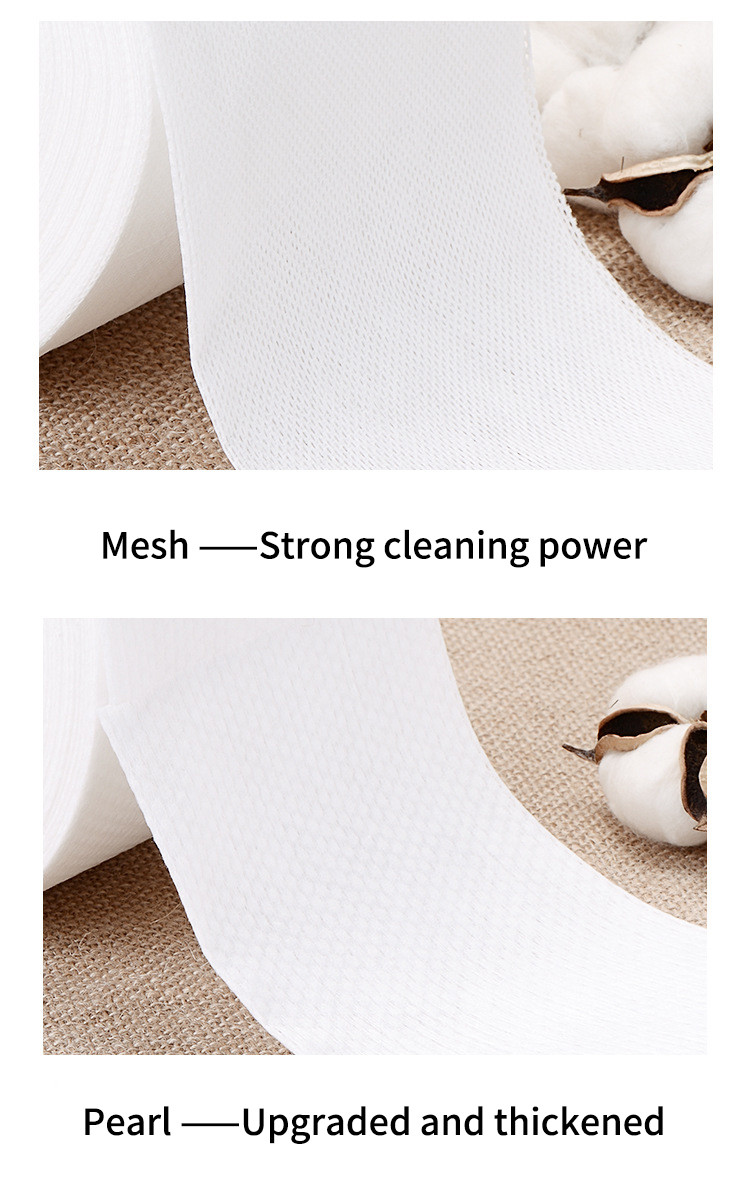 Pearl Grain Disposable Face Washcloths Ultra Soft 100% Viscose Face Towel Roll