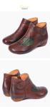 HZM035 Retro Embroidery Women'S Short Boots Autumn And Winter New Style Leather