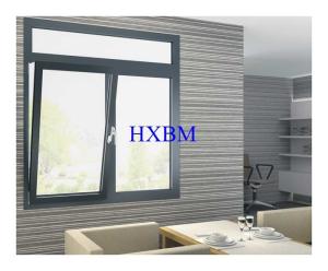 China Two Way Opening Large Tilt And Turn Windows , Grey Color Double Glazed Aluminium Windows For Qatar Market factory