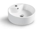Impact Resistant Above Counter White Porcelain Wash Basin For Bathroom