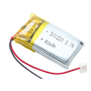 China Small Size Li Poly Battery Pack 80Mah Capacity Lipo 501220 3.7V factory
