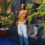 Low Cut Ladies Camisole Tank Tops Hanging Neck Type
