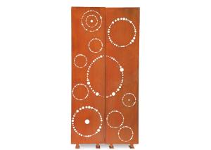 China Circle Pattern Stainless Steel Garden Ornaments , Privacy Screen Panel Corten Steel factory