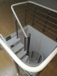 Spiral StaircaseVH05S Spiral Stainless Steel Stair Tread Beech Curved Glass