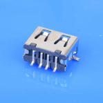 USB 2.0 Socket Stainless Steel SMT USB Connector 10mm Black White Blue Housing