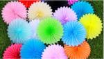 Paper folding fan wedding party decoration background paper fan flower color by