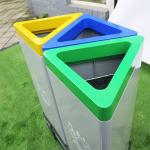 2020 New Design Hot Sale Outdoor Indoor Three Bins Set Garbage Bin Office Waste