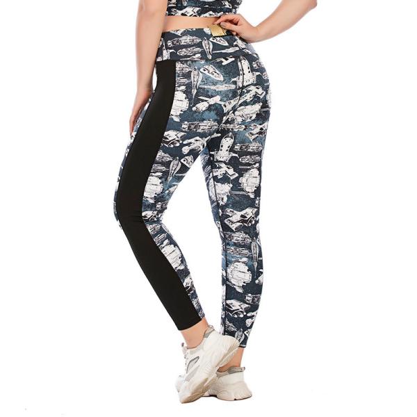 Oversized Patterned Yoga Pants Customized Hip Lifting Sports Leggings For Fat