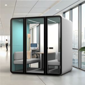 Efficient Office Soundproof Meeting Booths High Privacy 2-4 Person Pod 100-240V