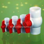 Fixed Ball Valve Plastic Colombia Blue/Red Long Handle PVC for Water Treatment