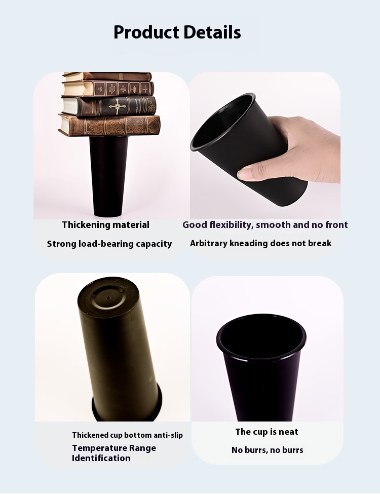 New Design Black Frosted Injection Cup 90mm Milktea Cup Coffee Take Away Cup Custom Printed