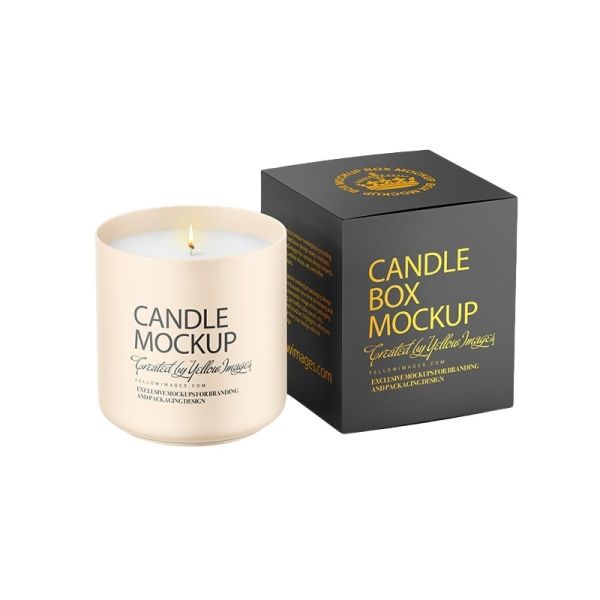 Auto Lock Bottom Folding Candle Packaging Box With Gold Foil Stamping Embossing Logo