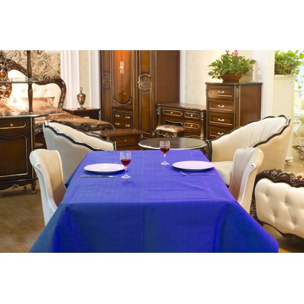 China Plain Partyware Blue Rectangular Paper Tablecloth 54 X 108" Plastic Lined Royal factory