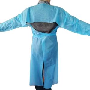 China Non Sterile CPE Isolation Apron Poly - Coated Polyspunbond Unisex Disposable factory