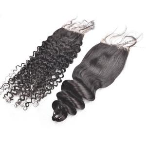 China Free Part Three Part Middle Part Malaysian Loose Wave Closure Virgin Human Hair factory