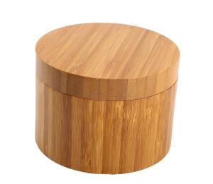 China 100% Bamboo Salt Box 8.5oz Spice Container With Magnetic Swivel Lid factory