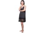 V Neck Ladies Luxury Nightwear / Black Summer Night Clothes For Ladies