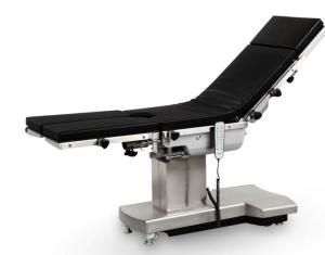 China German System Black Medical Examination Bed With Foot Control 350mm Sliding Distance factory