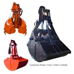 China Mini Excavator Clamshell Bucket , 2 Cylinder Excavator Clamshell Bucket factory