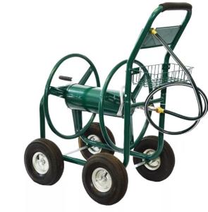 China Metal Garden Water Hose Reel Cart Compact Weather Resistant Long Lasting factory