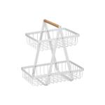 Sustainable Fruit Bowl Bread Basket Kitchen Metal Wire Storage Rack 2 Tier