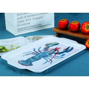 Odorless Melamine 16.75 Food Serving Tray With Handle