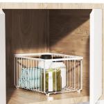 Metal Bathroom Inside Cabinet Shelf Basket Rack For Modern Household Organizatio