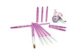 Kolinsky Sable Hair Nail Art Brushes Set , Nail Polish Applicator Brush