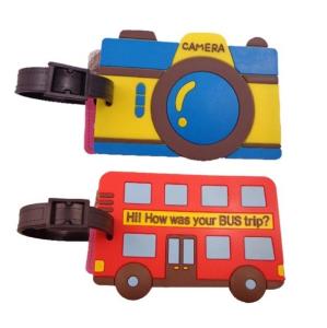 China Custom PVC rubber bag accessories travel ID name luggage tag factory
