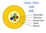 G657A2 Kevlar GJPFJH Indoor Fiber Optic Armoured Cable 12 Core SM 6B6 0.9mm