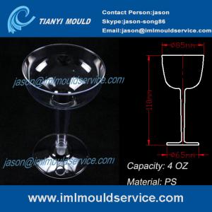 China PS 4oz disposable plastic goblets party glasses and cup mold/PS plastic goblet cups mould factory