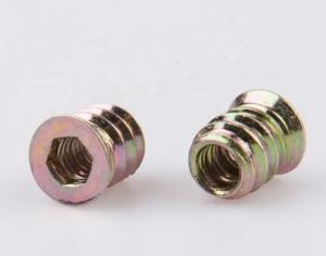 China Internal External Thread Furniture Insert Nut M6x12 Size 6g Tolerance Passivation Surface on sale