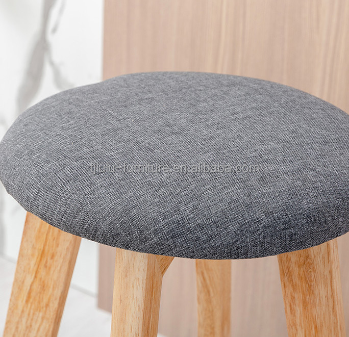 Commercial Furniture Modern Design Solid Wood Bar Stool High Chair for Bar