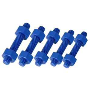 China Alloy Steel Blue Stud Threaded Rod Bolts with Nut and Washers PTFE factory