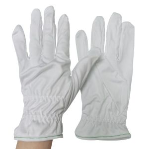 White Soft Washable Polyester Work Gloves Lint Free