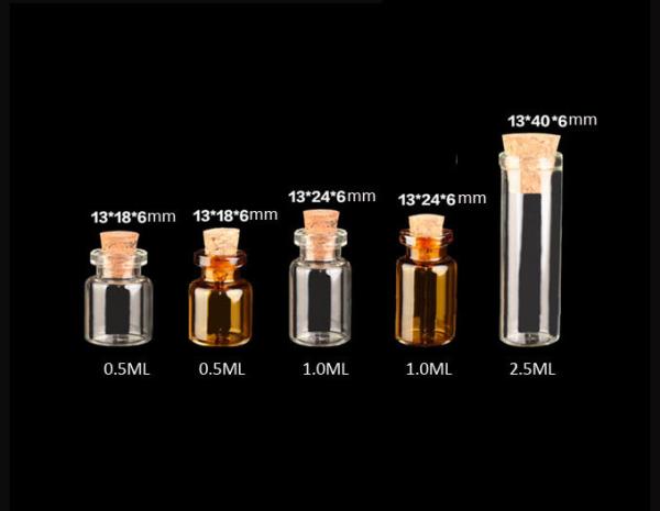 13mm Small Glass Vials With Cork Lids, Glass Bottles for Decoration, Arts &