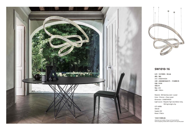 Italian Light Luxury Minimalist Crystal Chandelier Exhibition Hall Design Artistic Modeling Engineering Chandelier