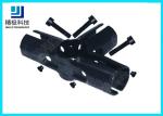 Black Electrophoresis 3 Way Metal Joint Pipe Rack Fittings For Revolving Car