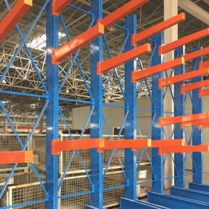 China Red Blue Cantilever Pallet Racking , Industrial Cantilever Metal Storage Racks factory