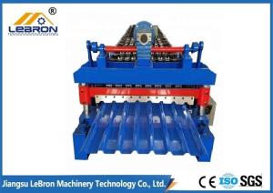 China Blue Color Roofing Sheet Roll Forming Machine 0.3mm - 0.8mm Sheet Thickness factory